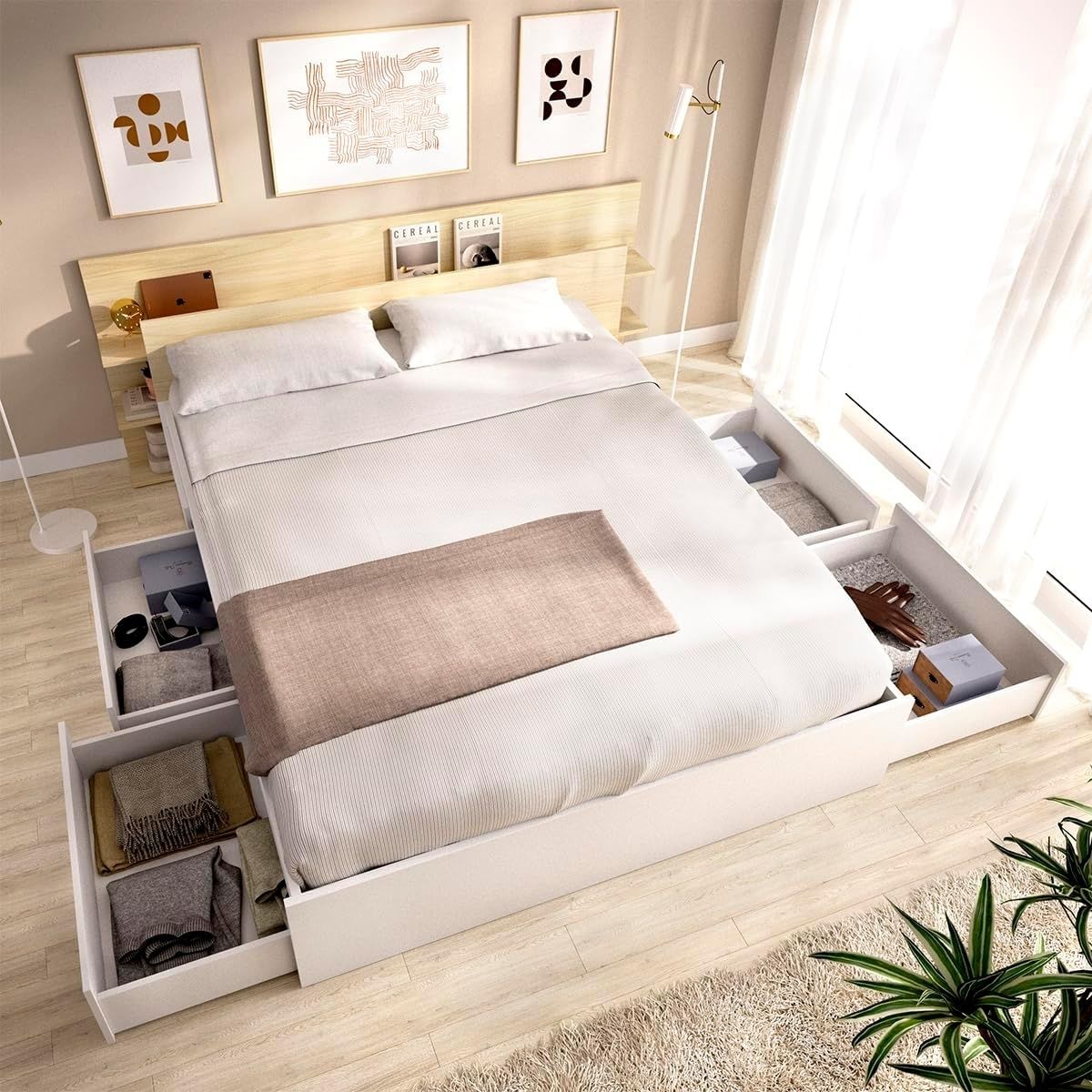 Composicion-de-dormitorio-Tori-cabecero-y-estructura-de-cama-con-4-cajones-blanco-natural-73x1812x2164-cm-