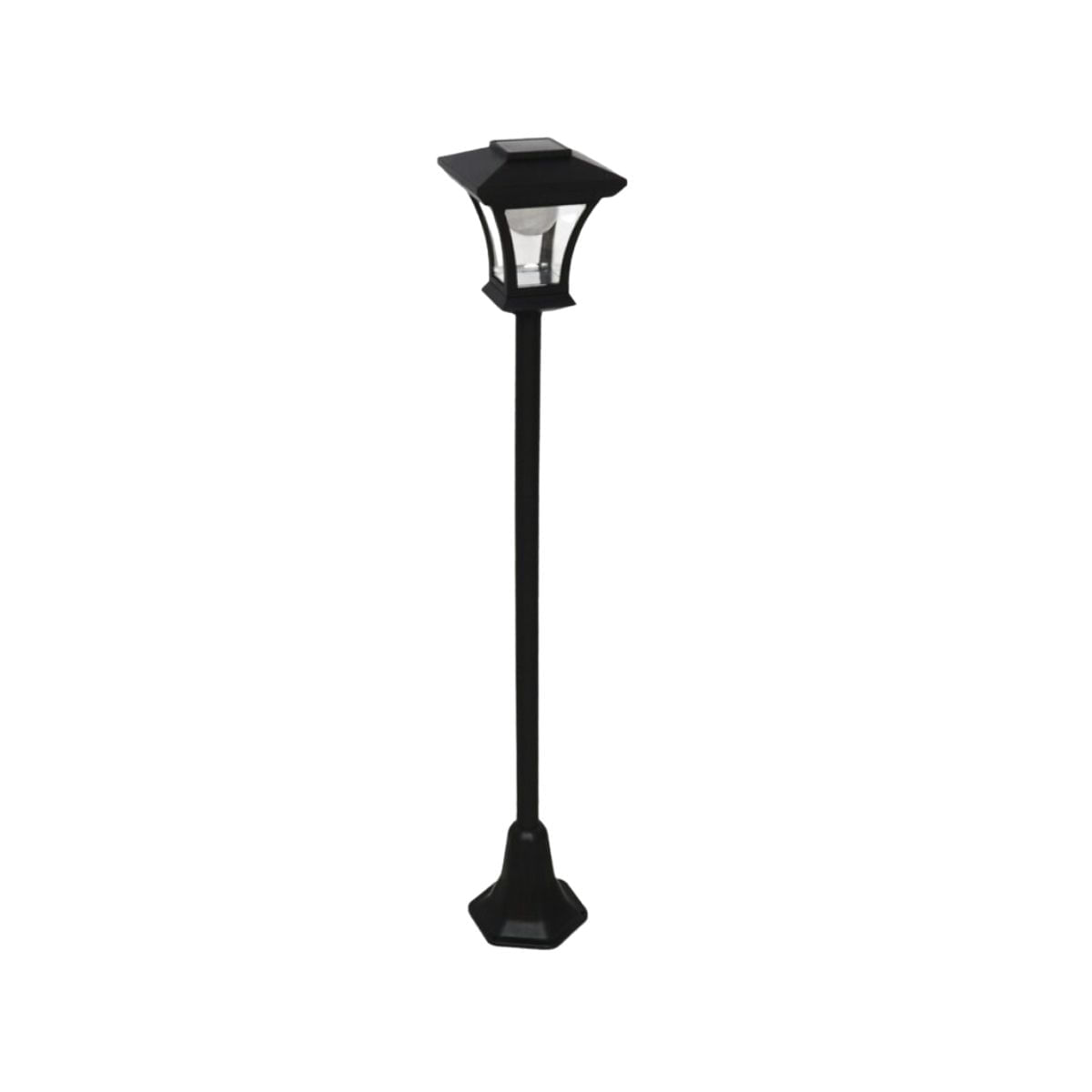 Farola-Milo-10-LED-carga-solar-negro-120-cm-