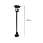 Farola-Milo-10-LED-carga-solar-negro-120-cm-