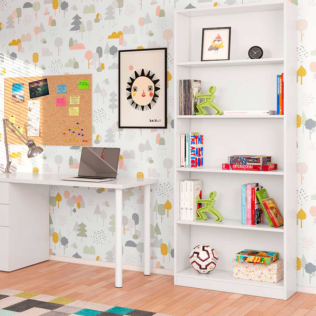 Estanteria-Theon-5-estantes-blanco-200x80x28-cm