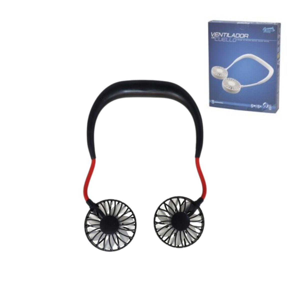 Ventilador-de-cuello-5W-3-velocidades-rojo-negro