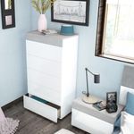 Comoda-Tekkan-5-cajones-blanco-gris-118x61x40-cm