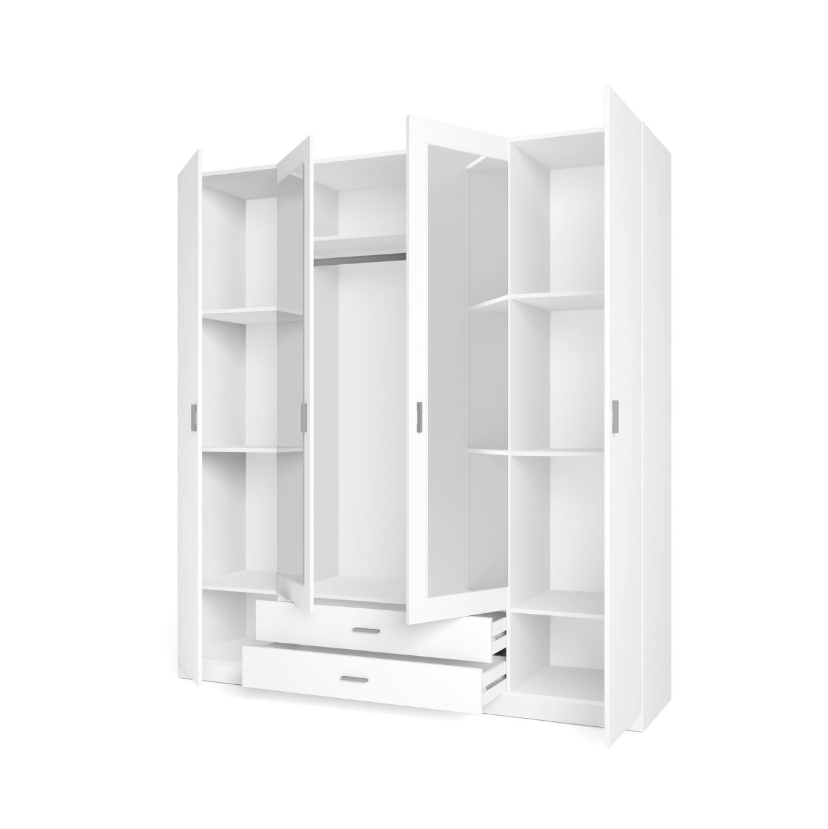 Armario-Roma-4-puertas-abatibles-con-2-cajones-blanco-mate-2155x198x526-cm-interior