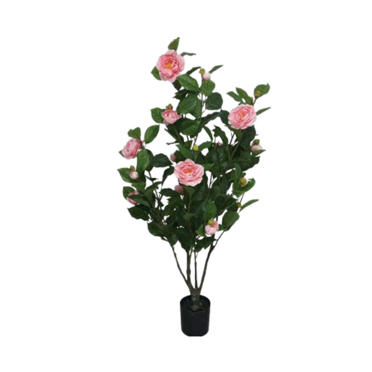 Planta-artificial-Camelia-con-macetero-verde-rosa-110-cm