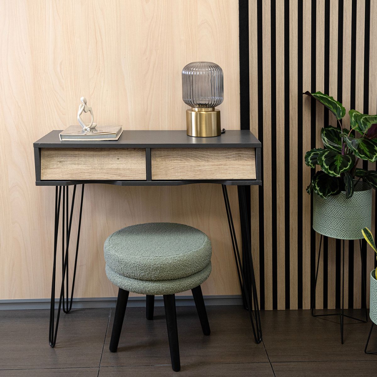 Mueble-recibidor-MOA-Vinthera-2-cajones-negro-natural-76x80x30-cm-animada