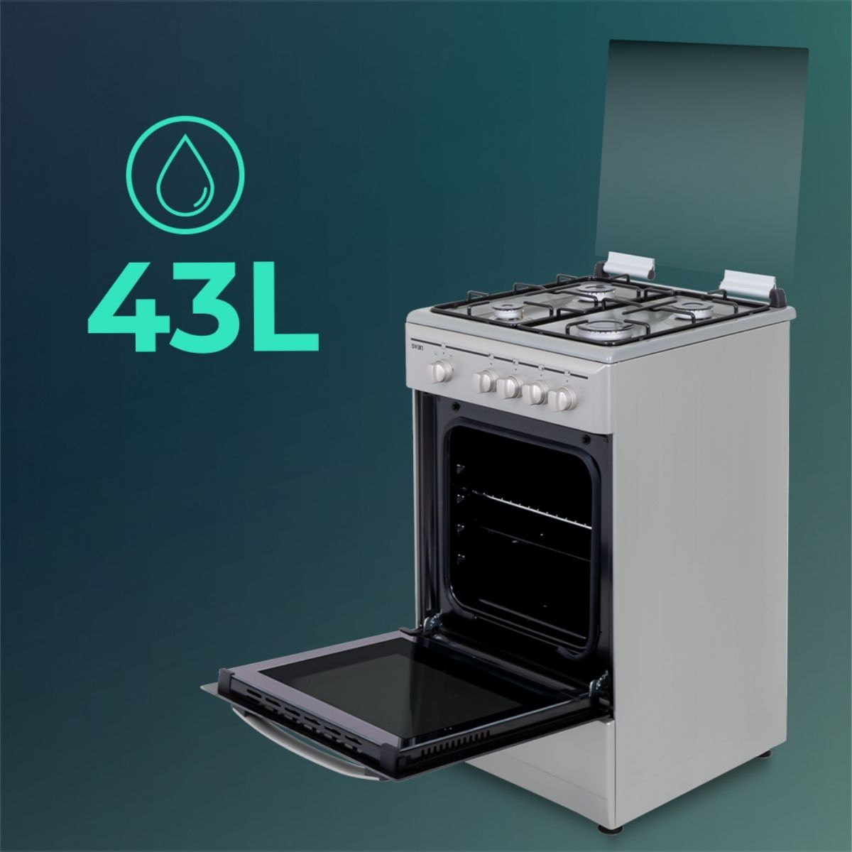 Cocina-de-gas-Svan-SKG4501-X-4-zonas-43L-seguridad-Safe-Shut-inox-50-cm