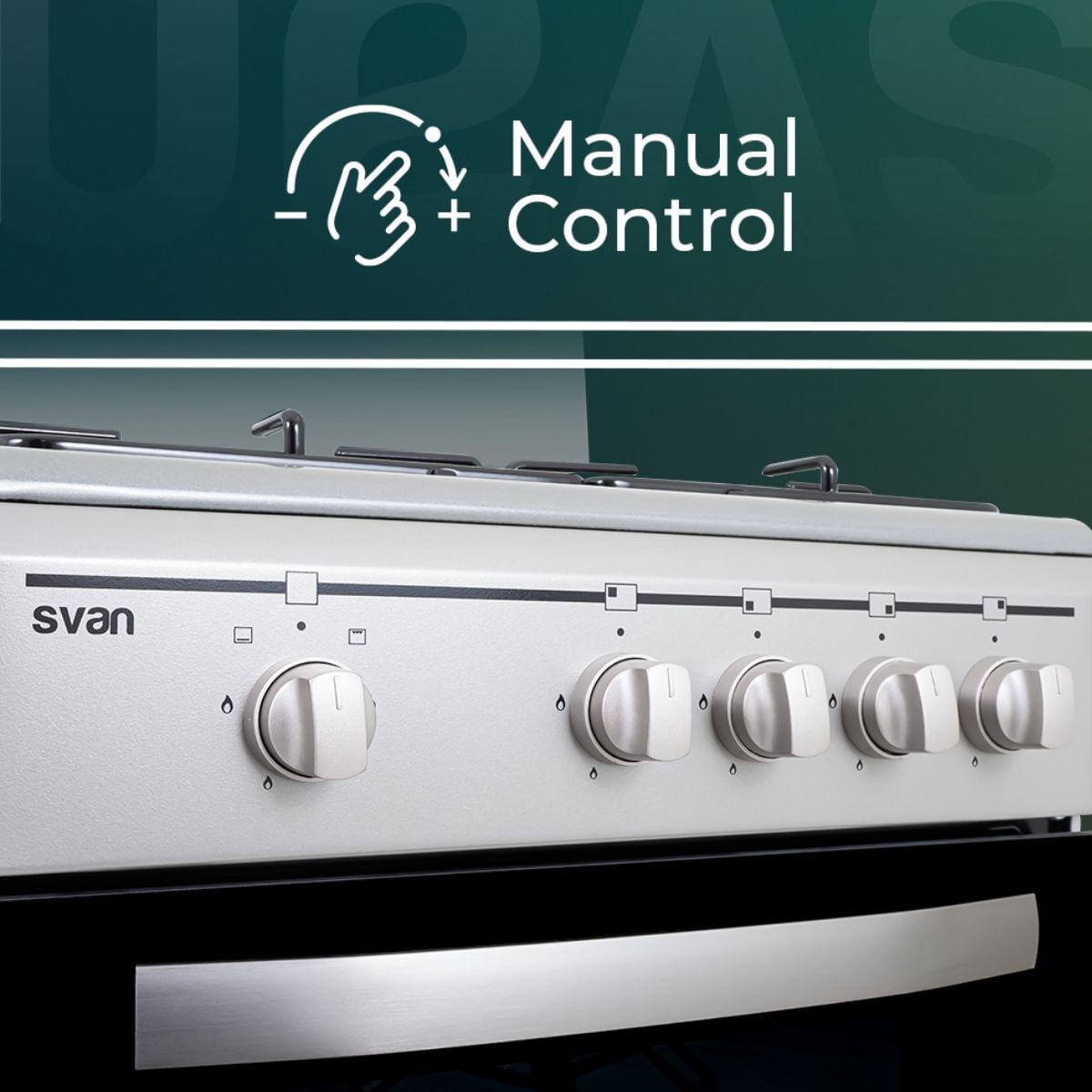 Cocina-de-gas-Svan-SKG4501-X-4-zonas-43L-seguridad-Safe-Shut-inox-50-cm