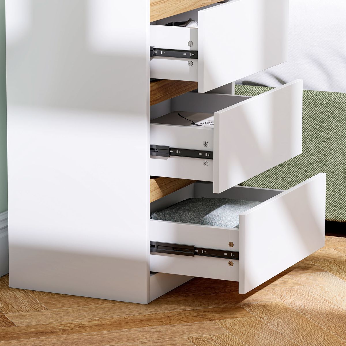 Pack-de-2-mesitas-de-noche-Duo-Homcom-3-cajones-blanco-595x40x30-cm-