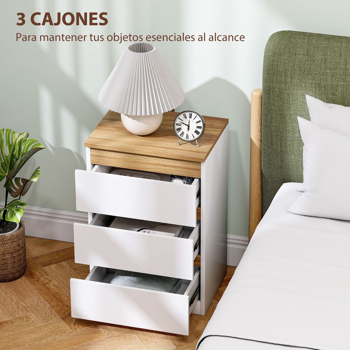 Pack-de-2-mesitas-de-noche-Duo-Homcom-3-cajones-blanco-595x40x30-cm-