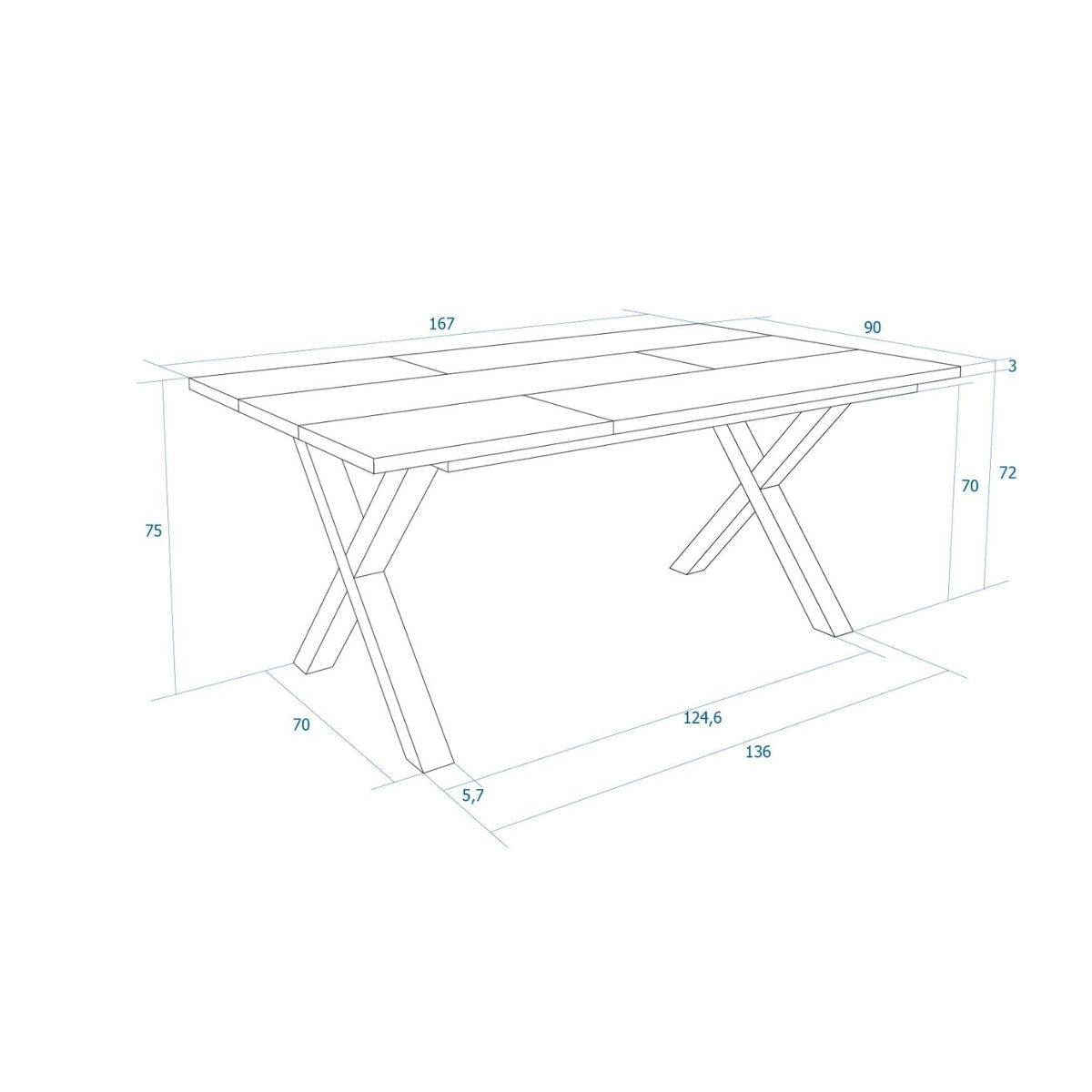 Mesa-de-comedor-Kroma-diseño-fijo-patas-en-X-natural-75x167x90-cm