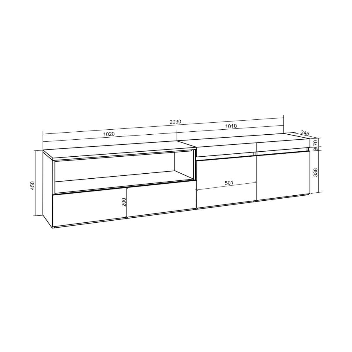 Mueble-de-TV-Kroma-Basik-Line-flotante-5-puertas-con-estante-derecha-45x203x35-cm