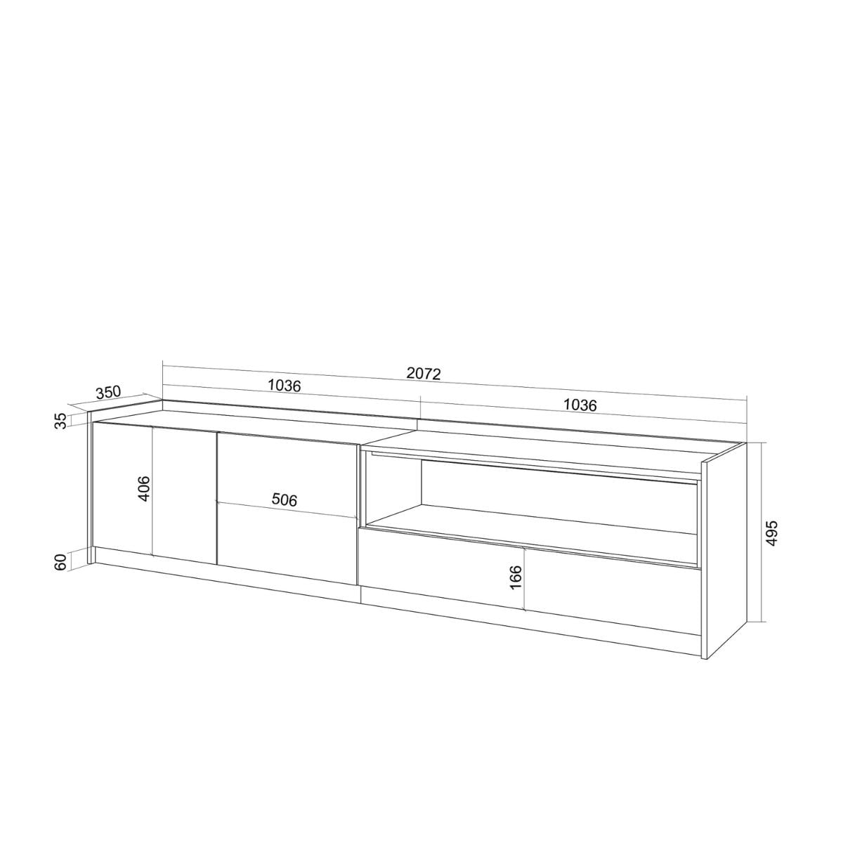 Mueble-de-TV-Kroma-con-dos-puertas-y-compartimento-derecha-blanco-natural-495x2072x35-cm