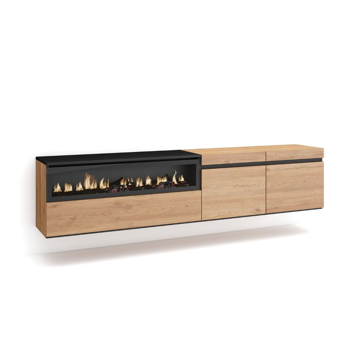 Mueble-TV-Kroma-3-puertas-con-chimenea-flotante-izquierda-45x203x346-cm-