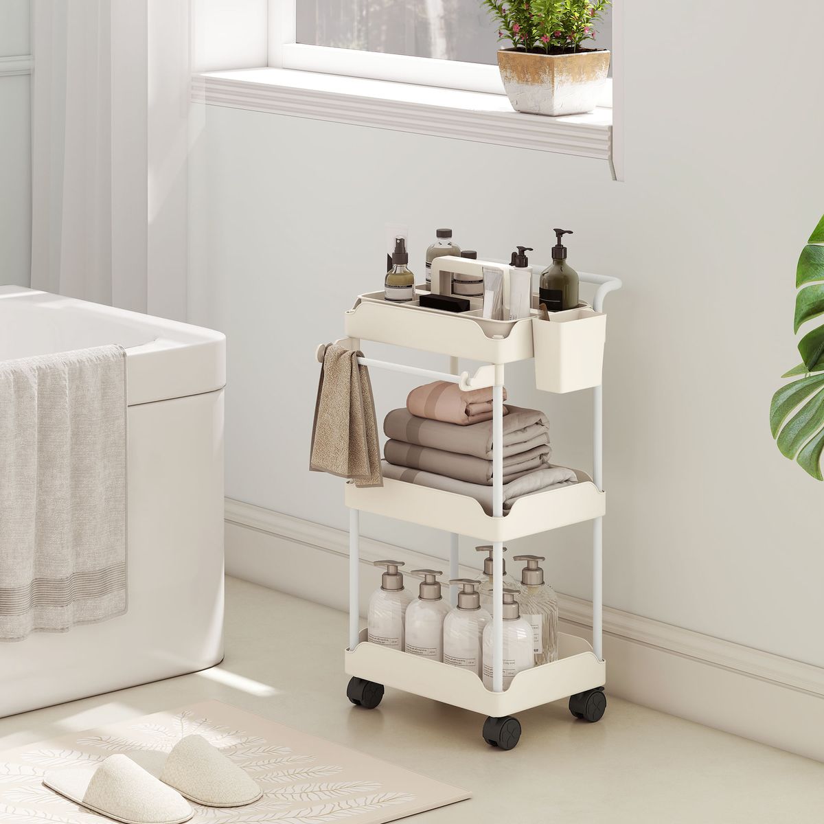 Carrito-auxiliar-Ritual-Homcom-con-cestas-extraibles-y-4-ruedas-blanco-76x42x425-cm