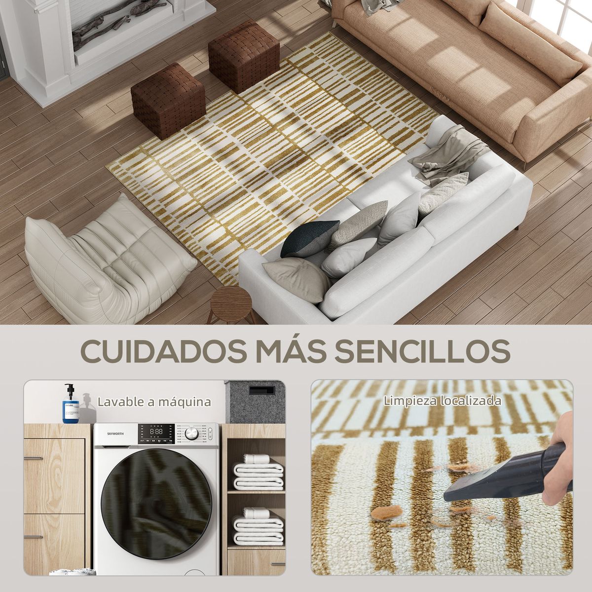 Alfombra-Alma-Homcom-pelo-corto-diferentes-diseños-beige-15x170x120-cm