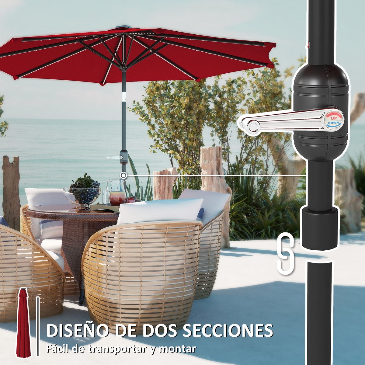 Sombrilla-de-terraza-Rosa-Outsunny-con-manivela-y-angulo-ajustable-rojo-Ø292x252-cm