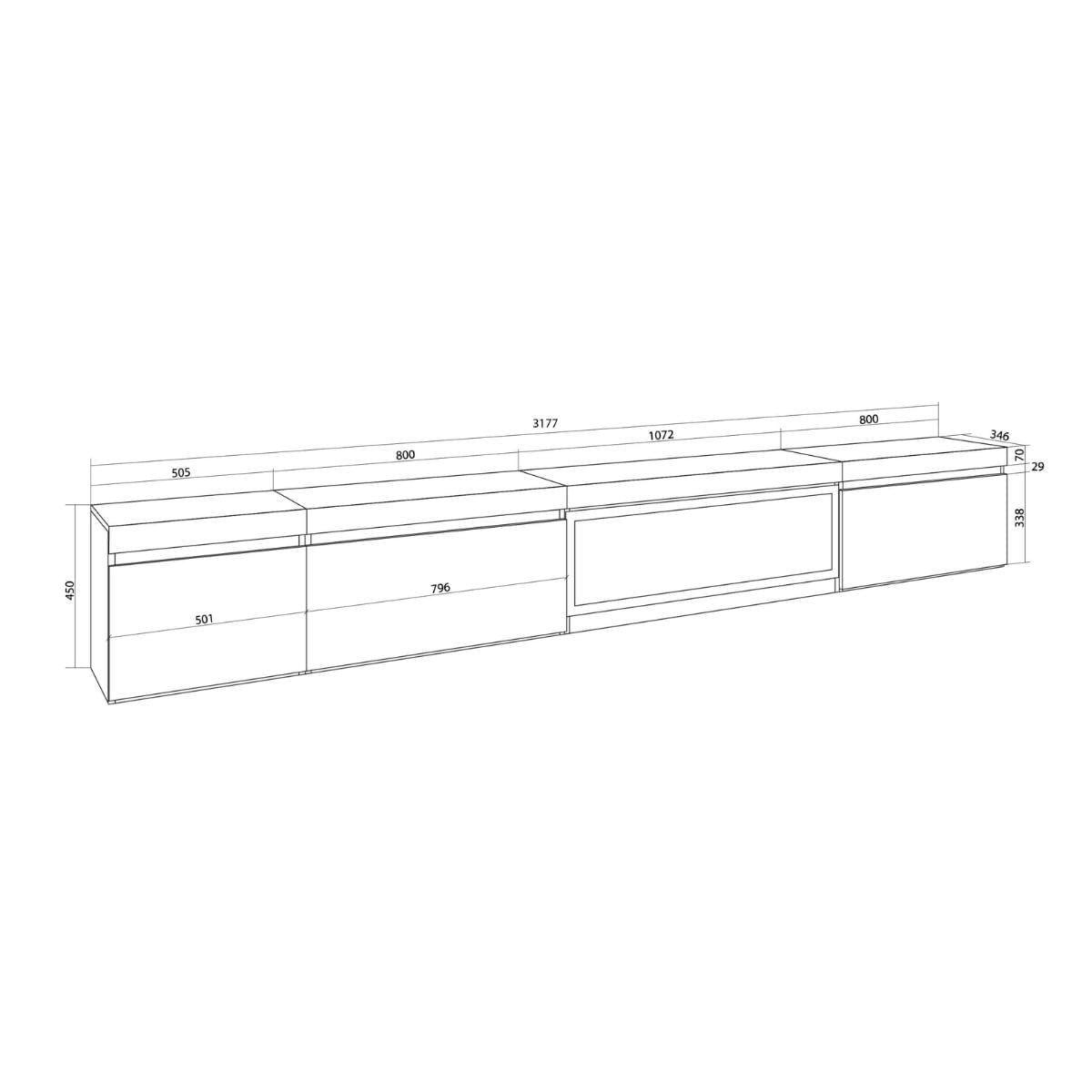 Mueble-de-TV-modelo-Kroma-flotante-3-puertas-con-chimenea-centro-derecha-45x318x35-cm
