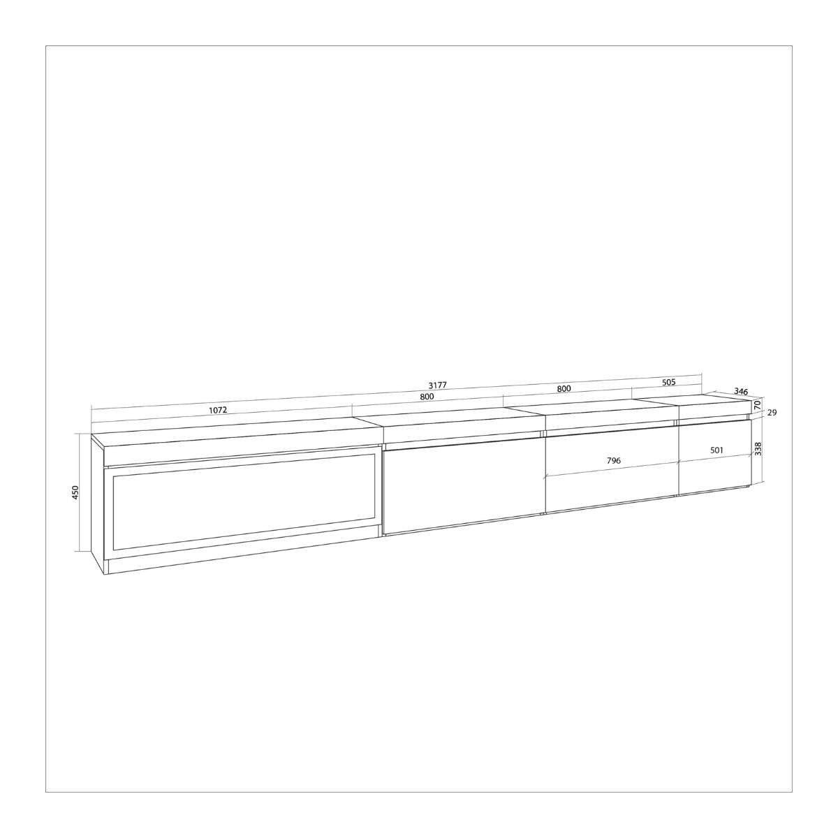 Mueble-de-TV-modelo-Kroma-3-puertas-con-chimenea-izquierda-negro-45x318x35-cm