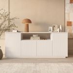 Aparador-Oas-4-puertas-y-compartimento-blanco-75x180x445-cm