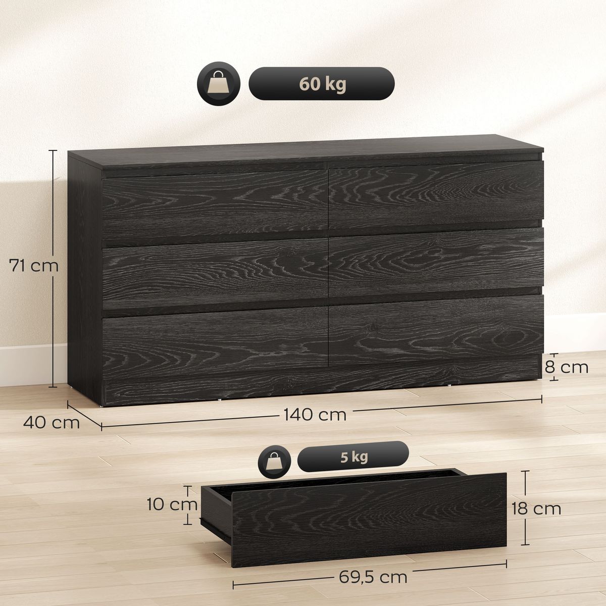 Comoda-Colombia-Homcom-6-cajones-negro-71x140x40-cm-