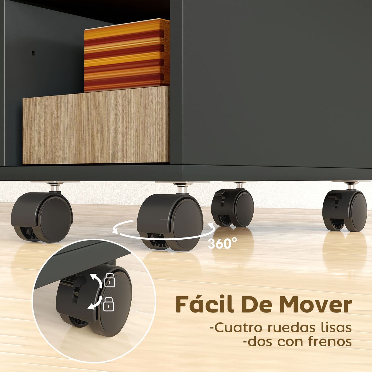 Cajonera-Bona-Homcom-2-estantes---compartimento-oculto-negro-70x25x45-cm