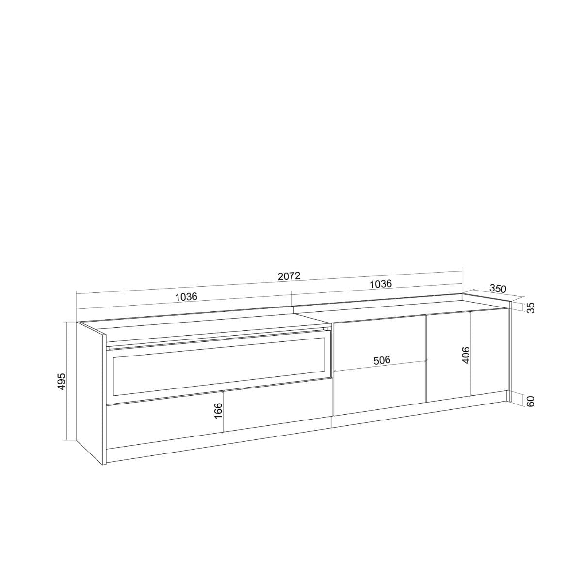 Mueble-de-TV-Kroma-3-puertas-con-chimenea-a-la-izquierda-495x2072x35-cm