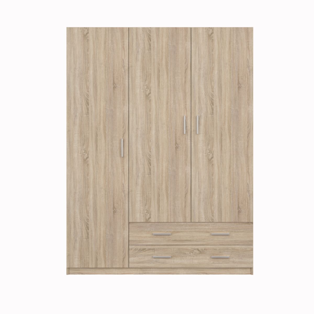 Armario-Rocaya-3-puertas-batientes-y-2-cajones-natural-200x180x51-cm