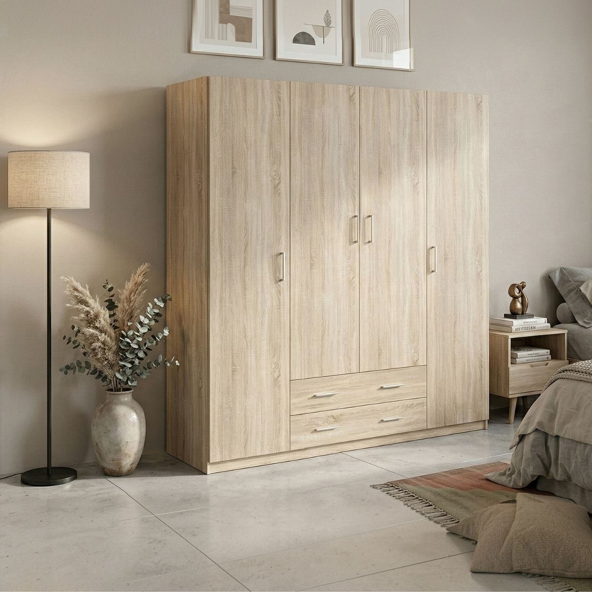 Armario-Nuvem-4-puertas-batientes-y-2-cajones-natural-200x200x51-cm