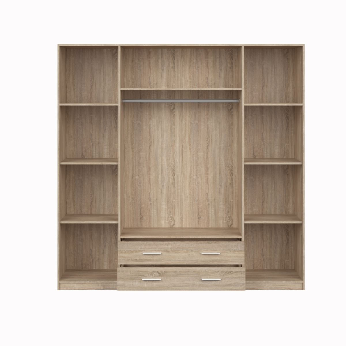Armario-Nuvem-4-puertas-batientes-y-2-cajones-natural-200x200x51-cm