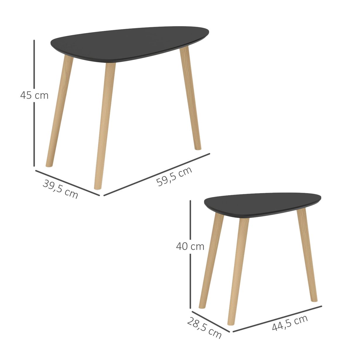 Set-de-2-mesas-nido-Sol-Homcom-negro-natural-