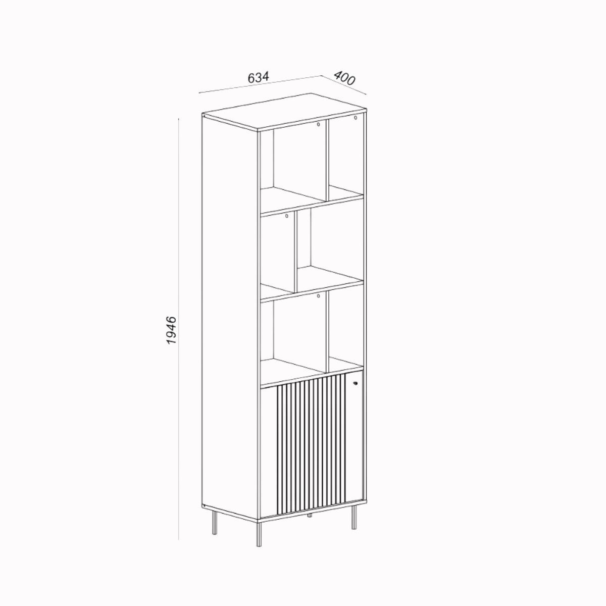 Estanteria-Virelli-6-compartimentos-con-puerta-natural-1946x634x40-cm