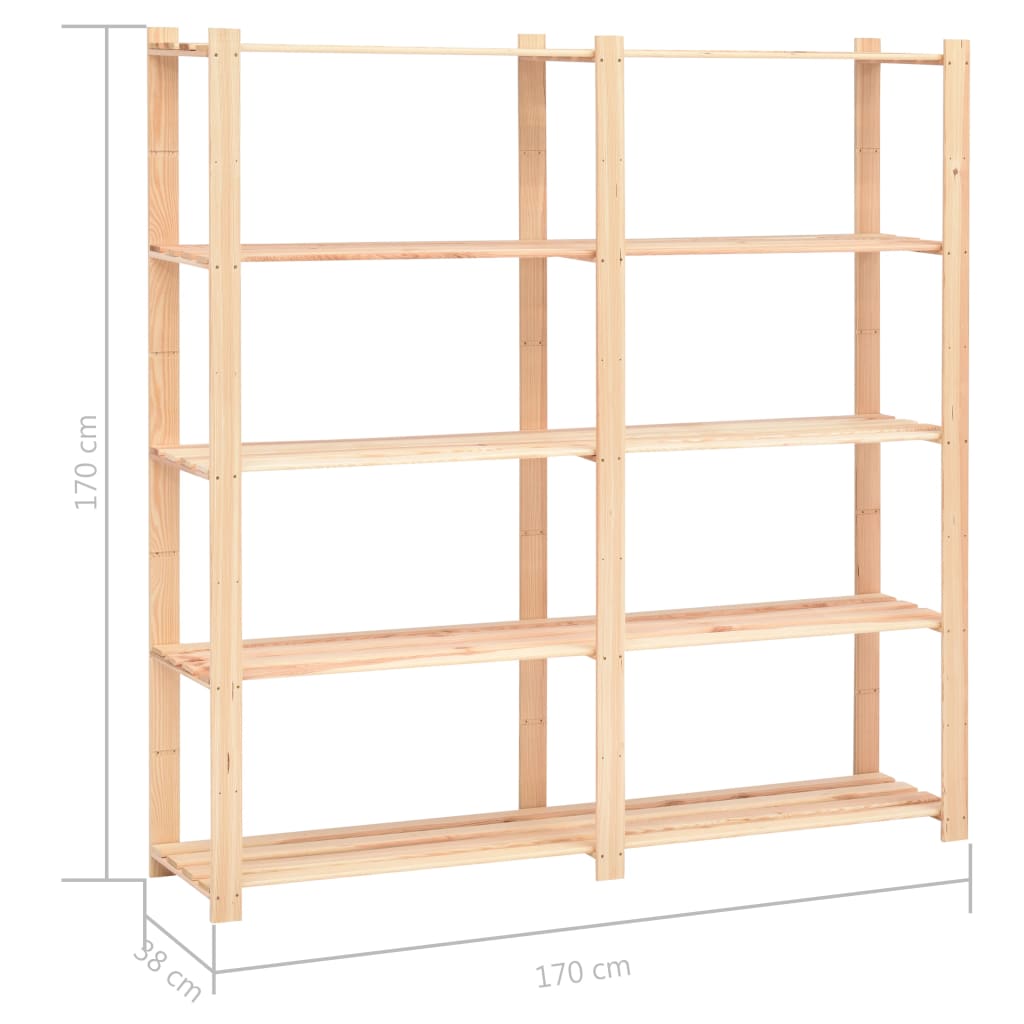 Pack-5-estanterias-Solid-5-niveles-natural-170x38x170-cm