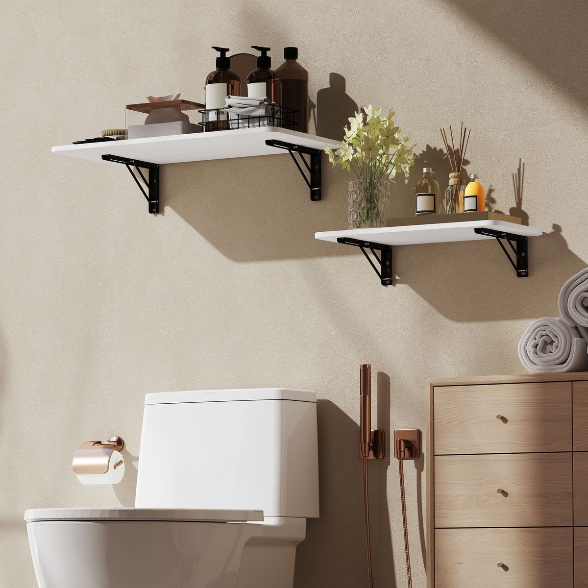 Pack-de-2-estantes-de-pared-Iris-Homcom-blanco-negro--