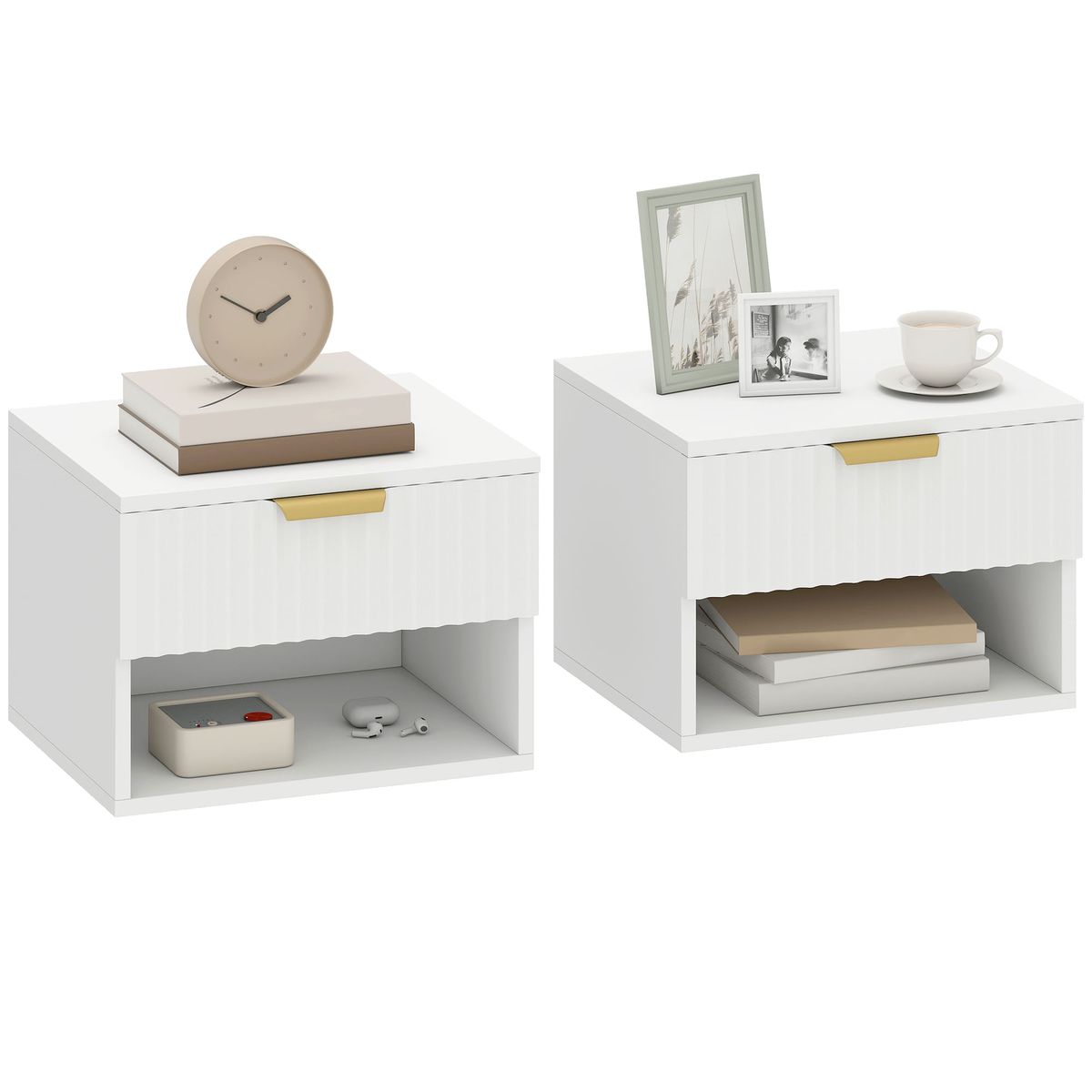 Pack-de-2-mesitas-de-noche-Berta-flotantes-con-estante-y-cajon-blanco