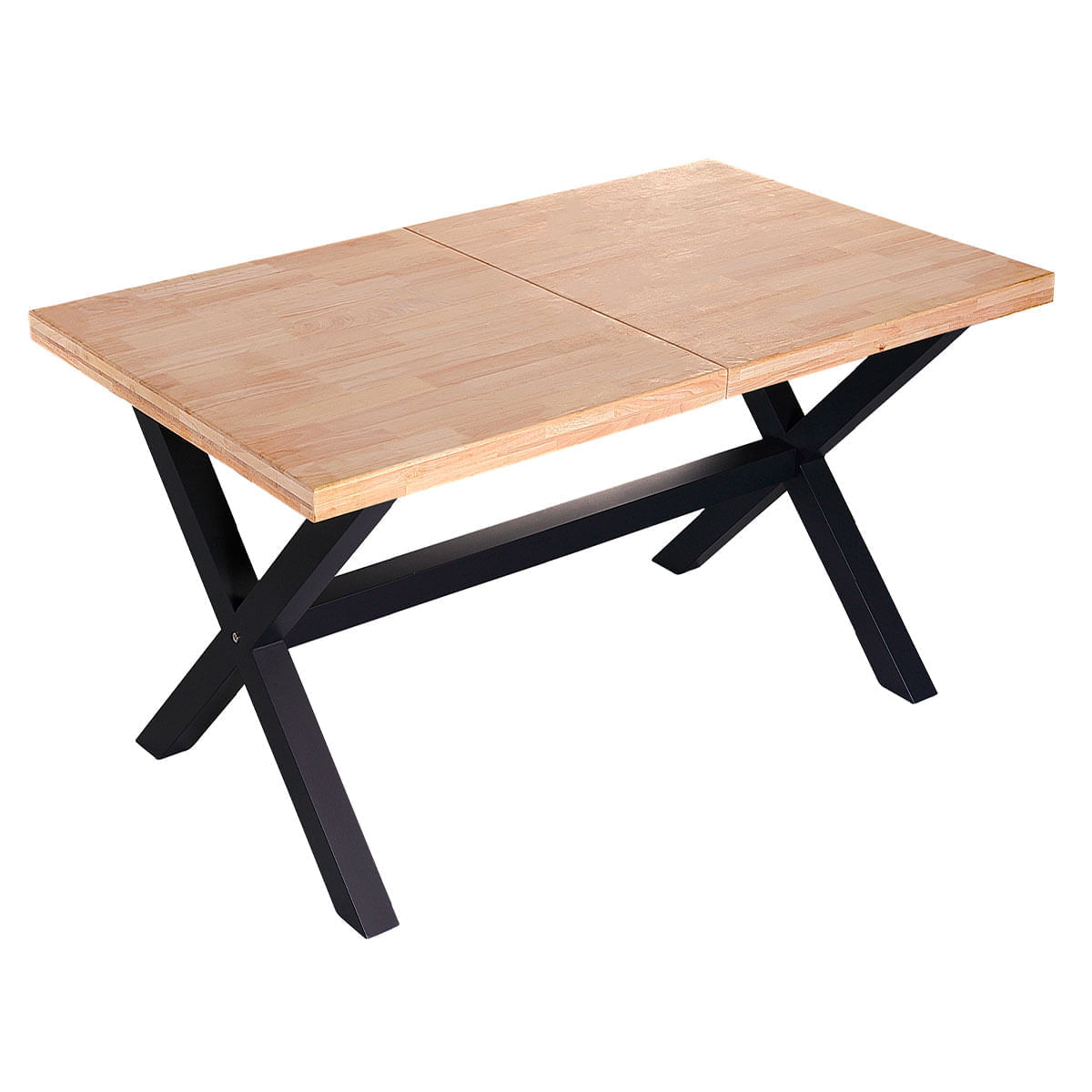 Mesa-de-comedor-X-Loft-extensible-forma-rectangular-roble-Nordish-negro-76x140-180-220x80-cm-