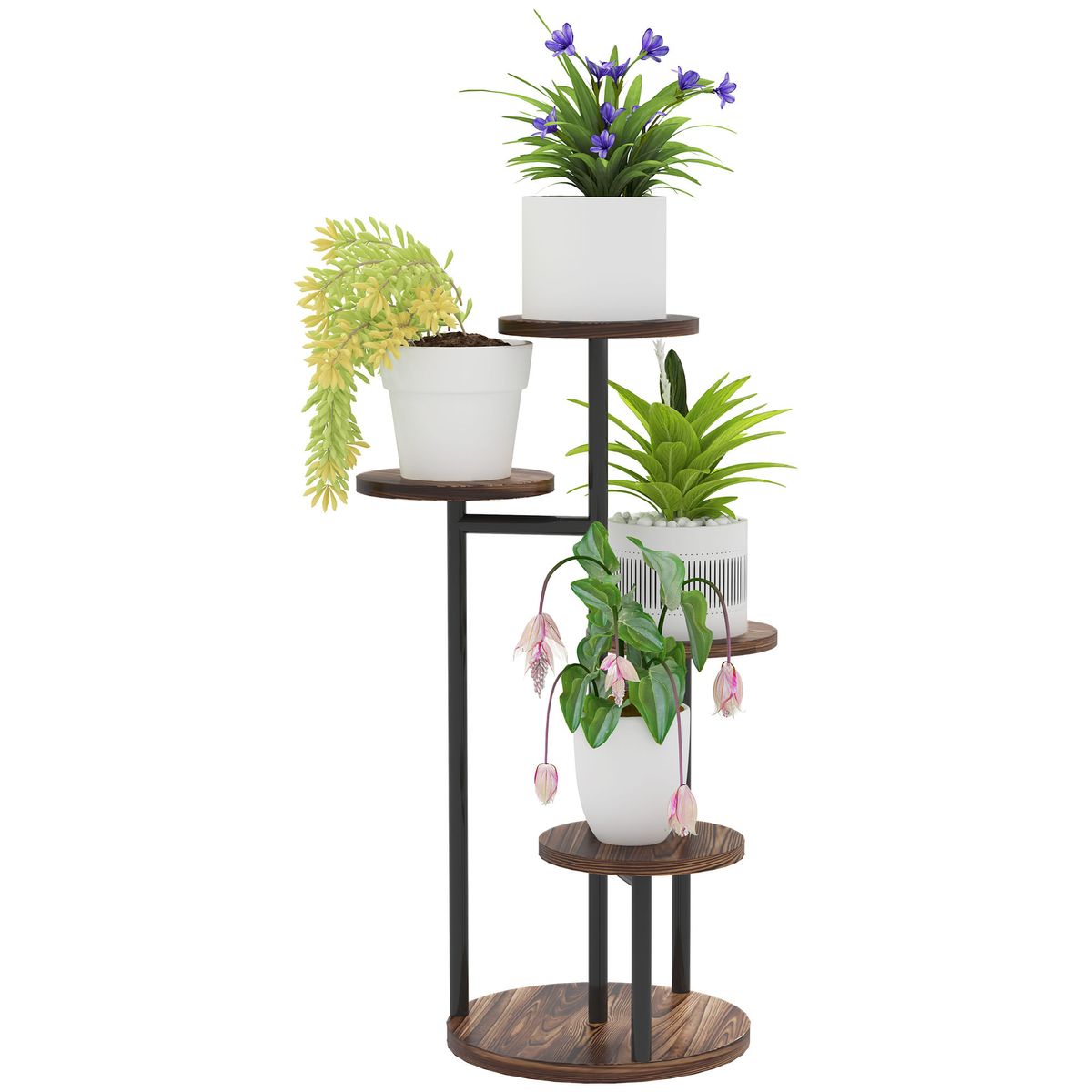 Soporte-para-plantas-Rizo-Outsunny-4-estantes-negro-marron-70x43x43-cm