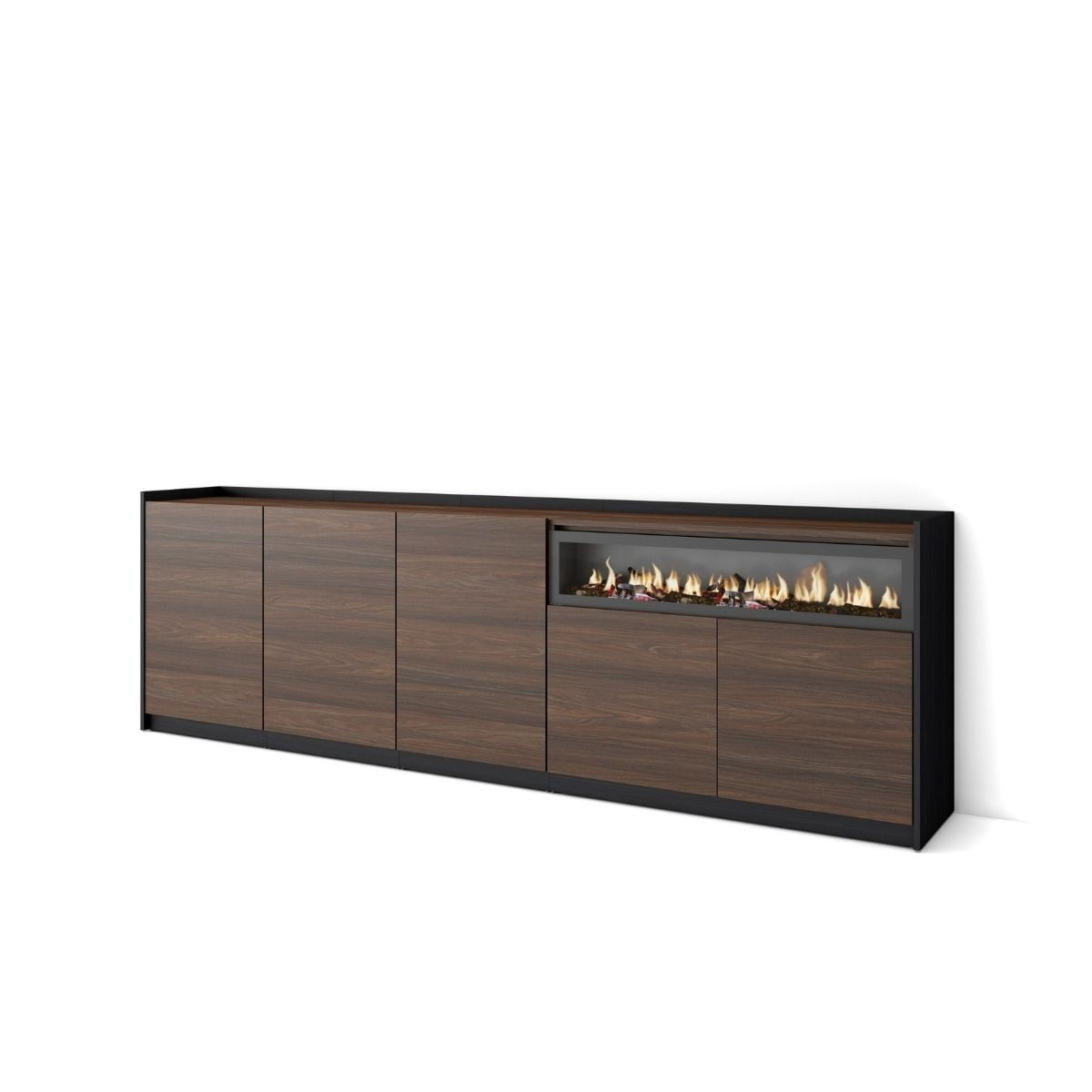 Aparador-Kroma-5-puertas-con-chimenea-derecha-marron-792x2617x35-cm