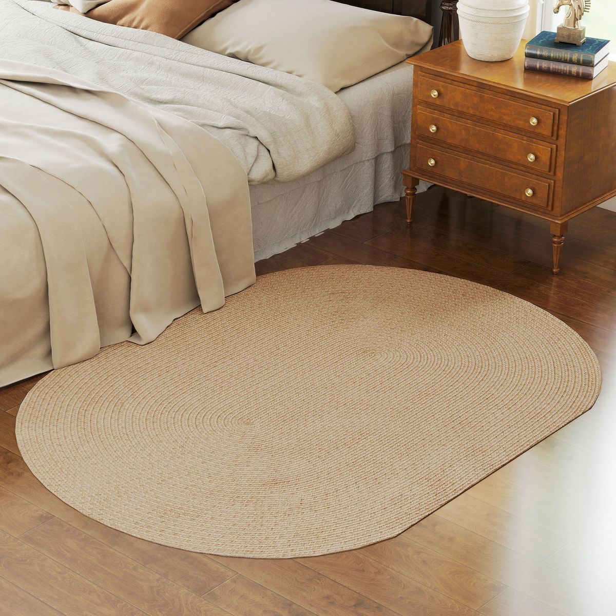Alfombra-Rama-Homcom-diseño-ovalado-natural-170x120-cm
