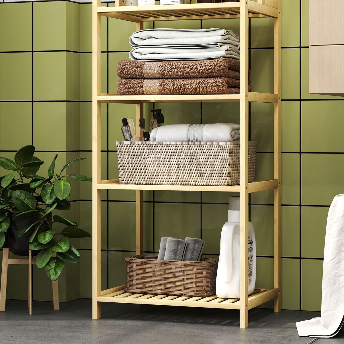 Estanteria-Serenique-Homcom-7-niveles-natural-180x44x33-cm