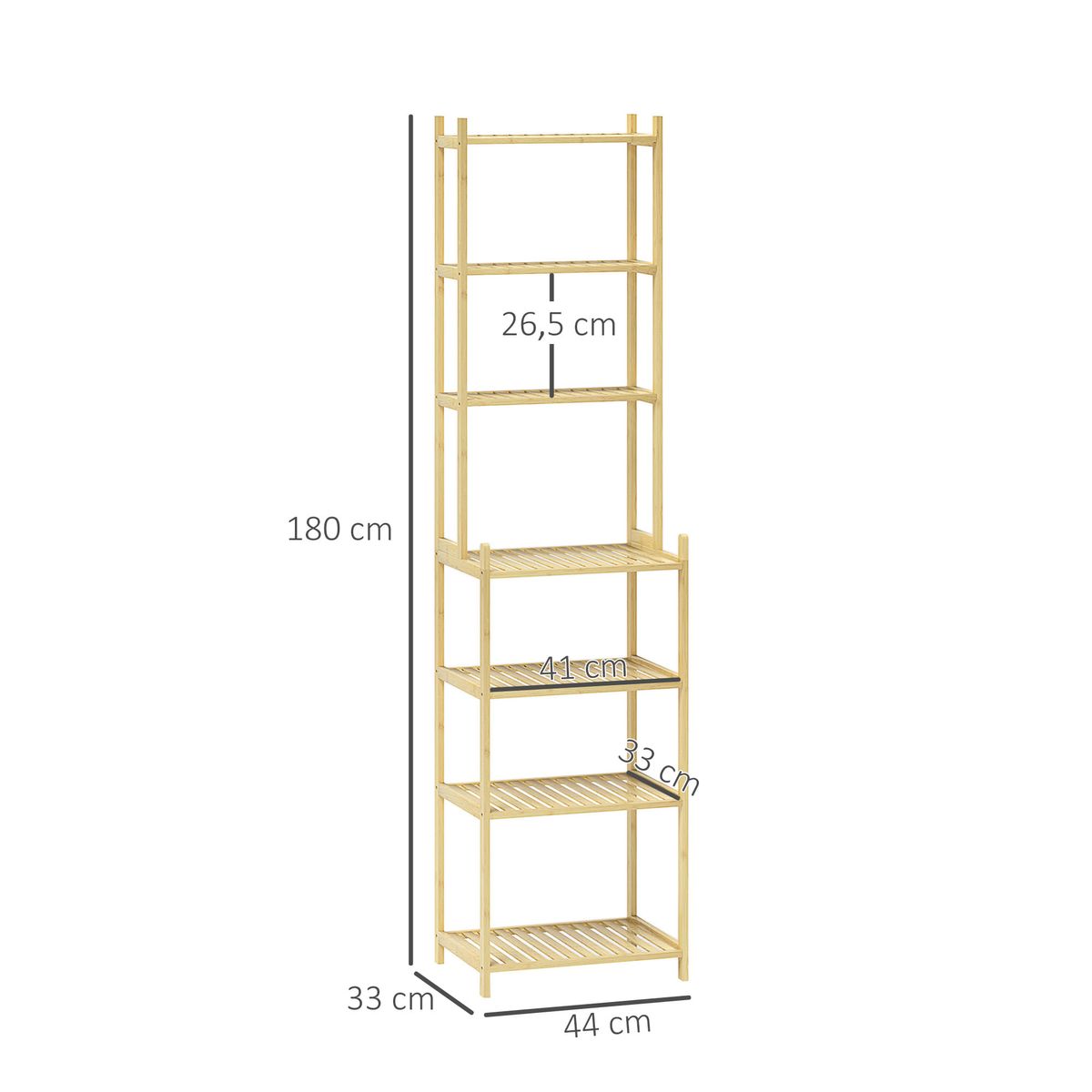 Estanteria-Serenique-Homcom-7-niveles-natural-180x44x33-cm