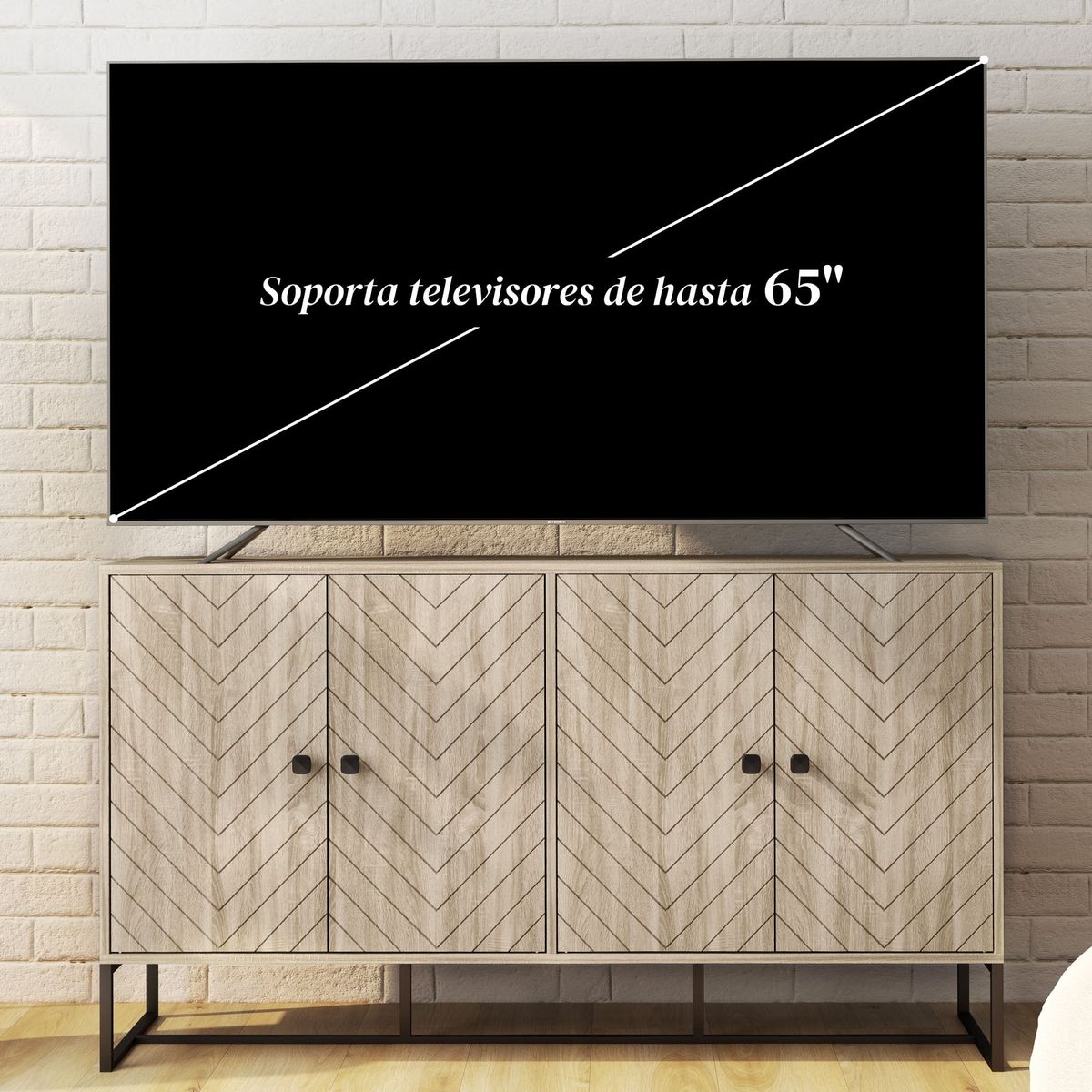 Aparador-Lumora-Homcom-2-armarios-natural-815x1405x40-cm