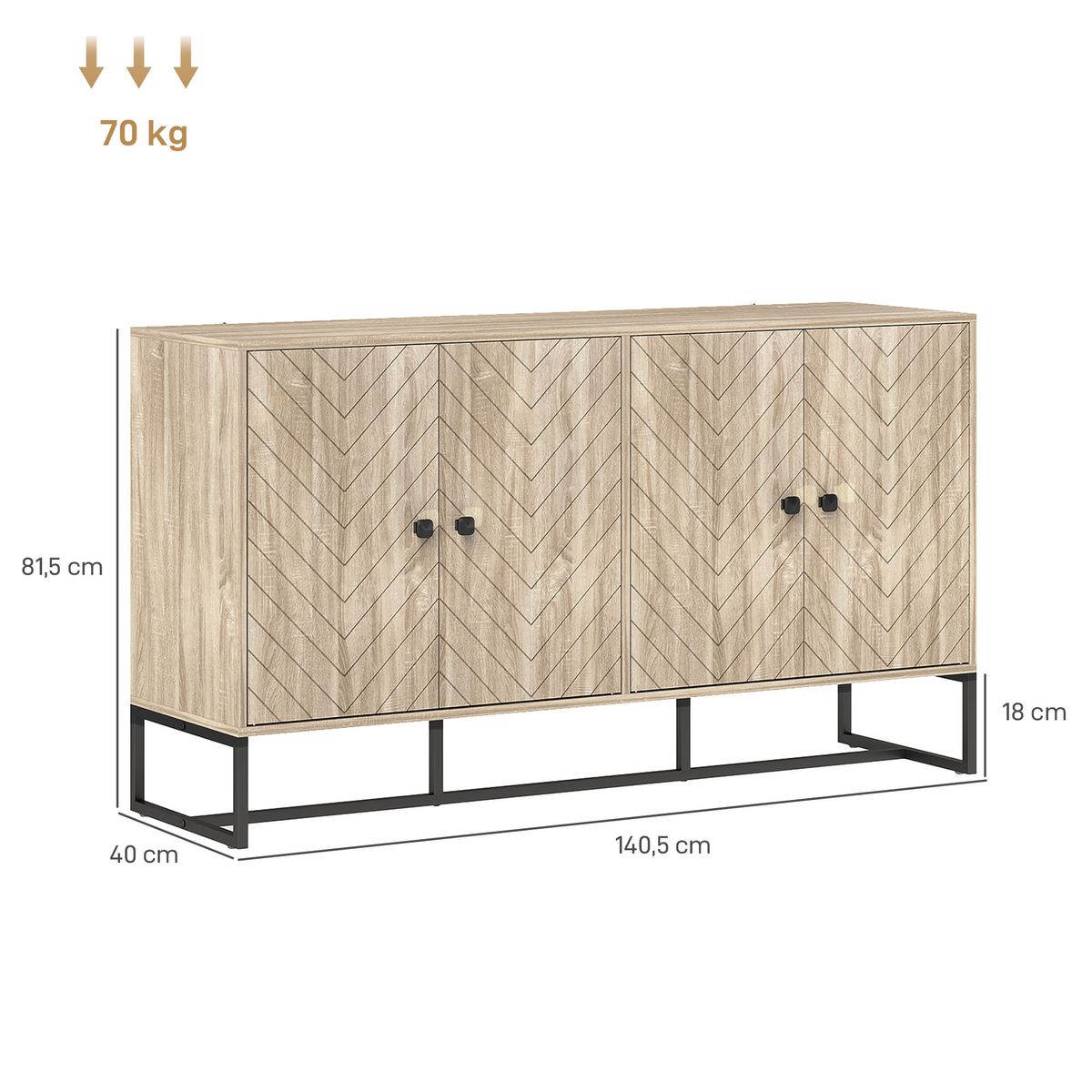 Aparador-Lumora-Homcom-2-armarios-natural-815x1405x40-cm