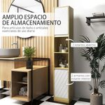 Armario-alto-para-baño-Homcom-2-armario---2-estantes-abiertos-blanco-natural-170x30x24-cm