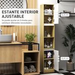 Armario-alto-para-baño-Homcom-2-armario---2-estantes-abiertos-blanco-natural-170x30x24-cm