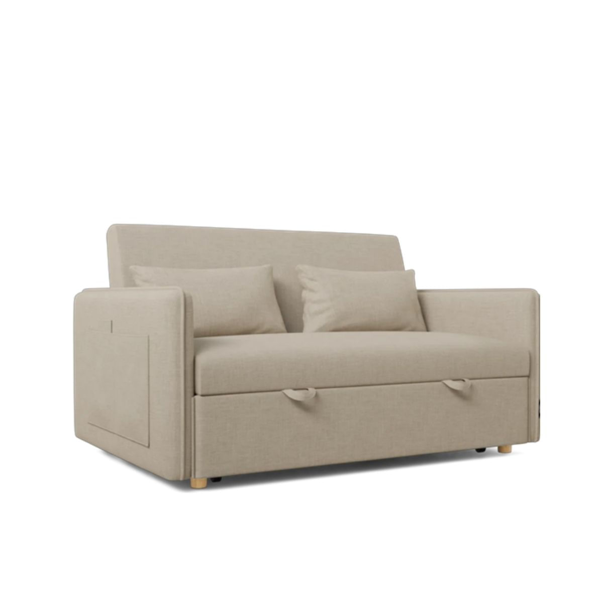 Sofa-cama-Nest-con-bolsillos-lateral-y-2-cojines-beige-80x139x100-cm