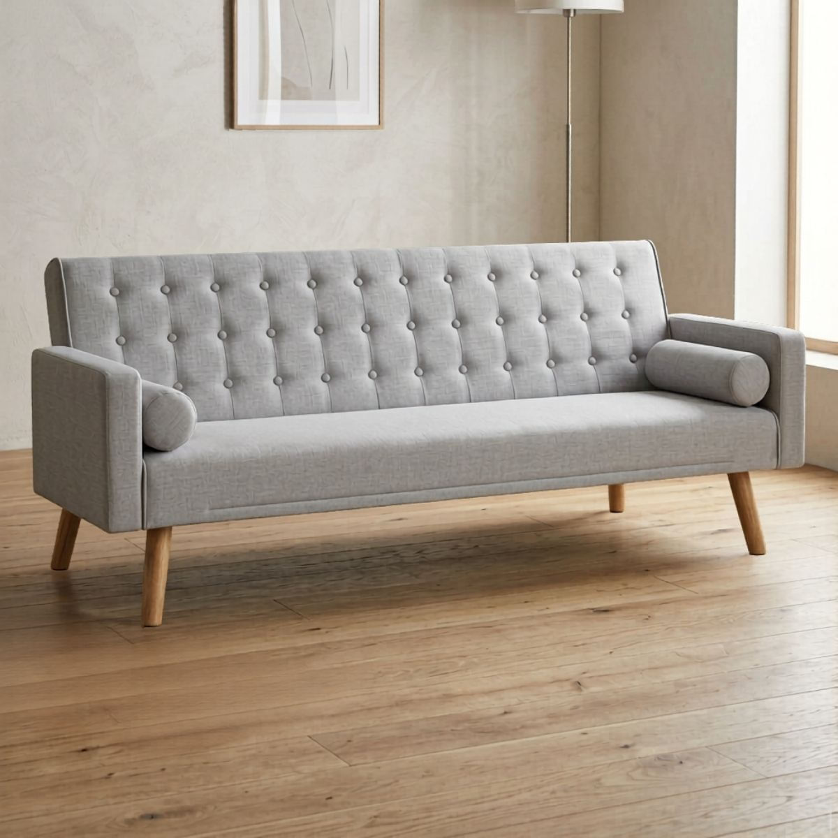 Sofa-cama-One-Dots-3-plazas-con-cojines-gris-claro-78x203x82-cm