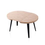 Mesa-de-comedor-Berg-extensible-forma-redonda-roble-Nordish-negro-extendida-140-cm
