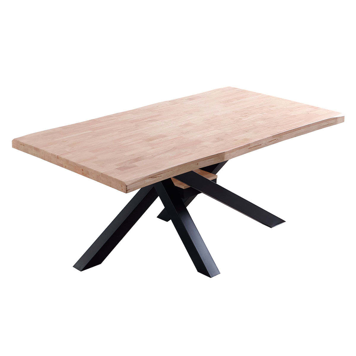 Mesa-de-comedor-Xena-forma-patas-cruzadas-tapa-irregular-roble-Nordish-negro-76x180x100-cm