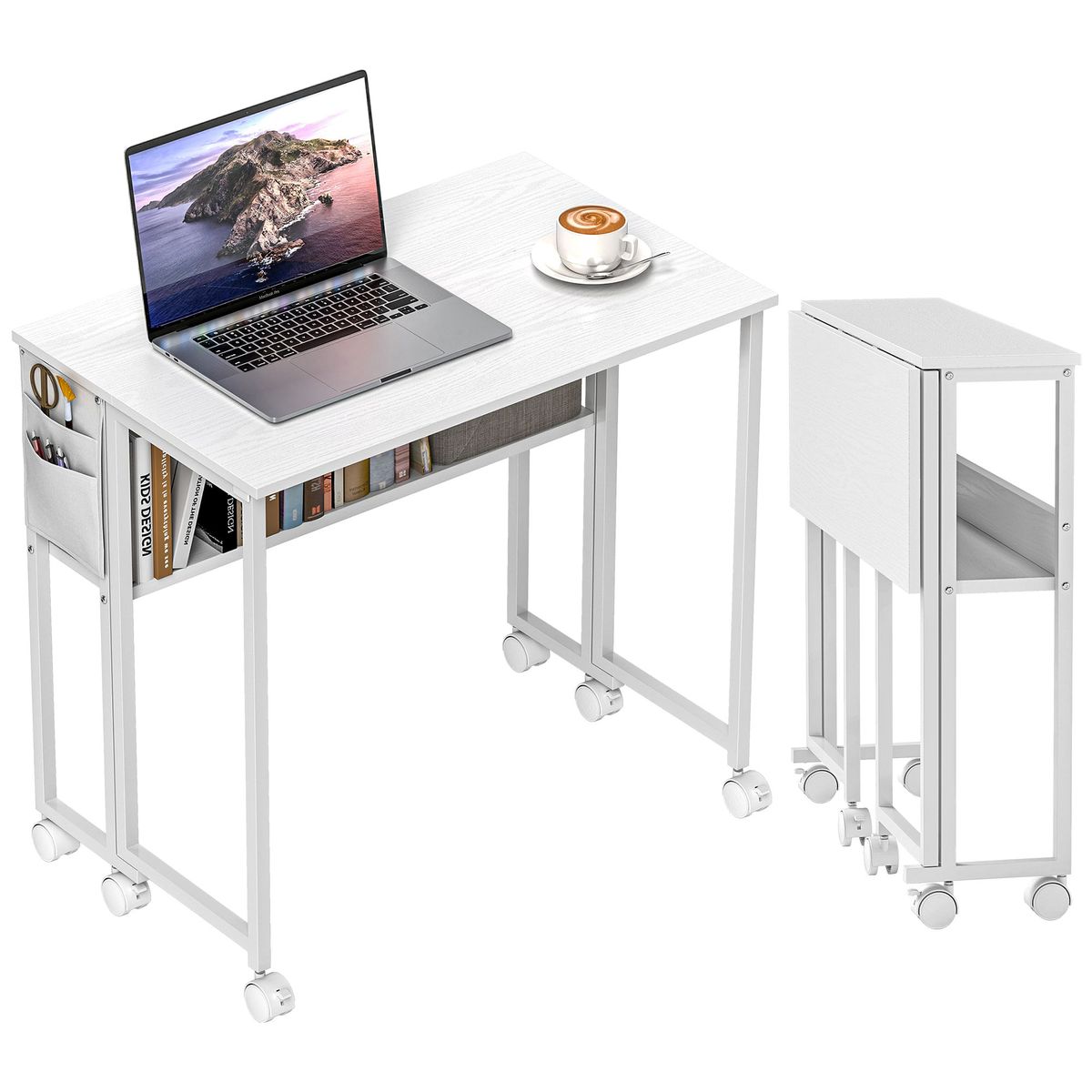 Escritorio-Mira-Homcom-diseño-plegable-con-ruedas-blanco-75x80x50-cm