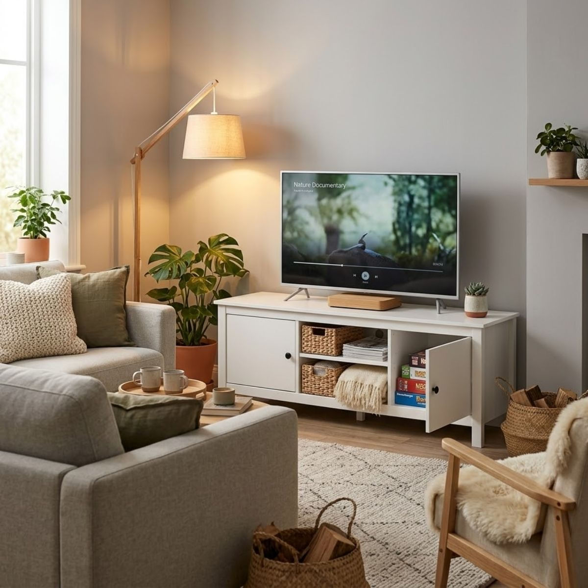 Mueble-de-TV-Yanko-2-puertas-con-compartimentos-blanco-455x140x35-cm